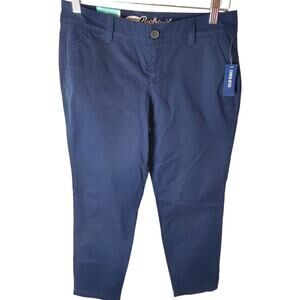Old Navy The Boyfriend Skinny Dark Blue Chino Pants, NWT, Size 2R